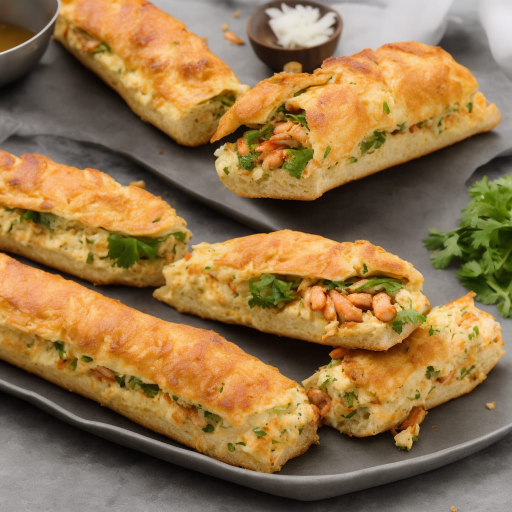 Prawn & beansprout omelette baguette