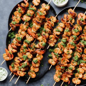 Chorizo and prawn clearance skewers