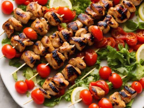 Preserved Lemon Chicken Skewers with Summer Tomato Salad