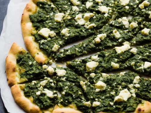 Punchy Spinach Pesto Pizza