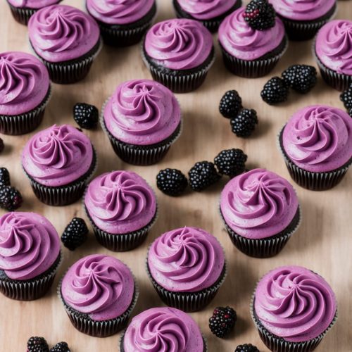Purple Velvet Cupcakes with Blackberry Frosting Recipe