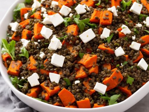Puy Lentil, Spiced Roast Carrot & Feta Salad