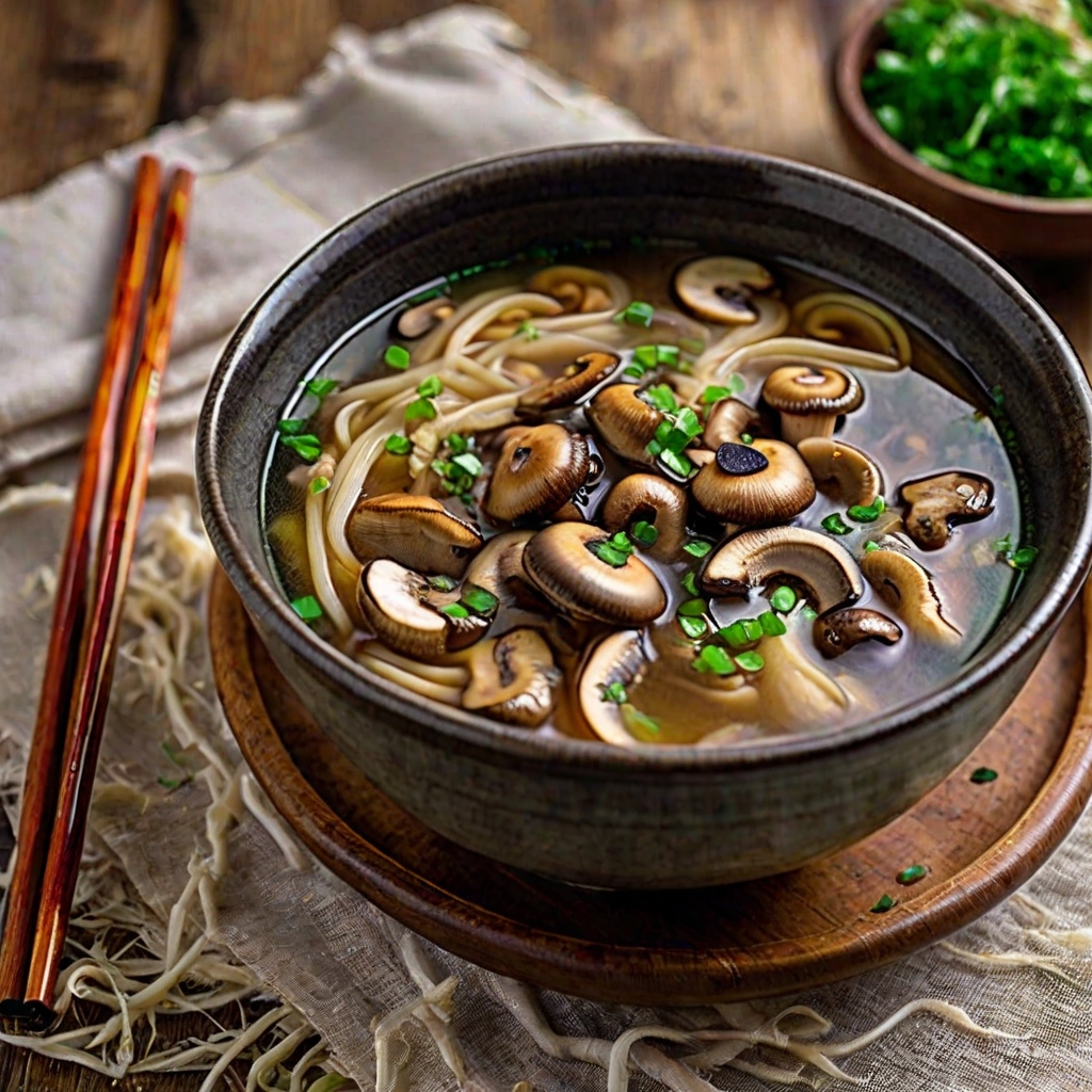 Quick Mushroom Noodle Soup