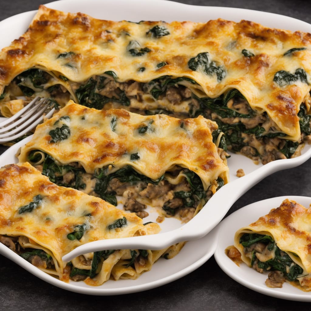 Quick Mushroom & Spinach Lasagne