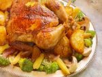 Quick Roast Christmas Chicken & Sticky Veg