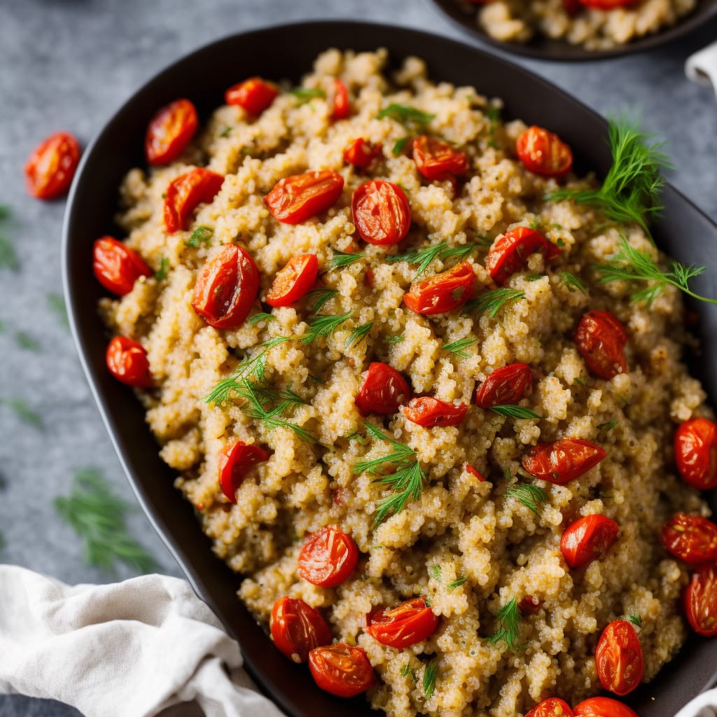 Quinoa Rice Pilau with Dill & Roasted Tomatoes