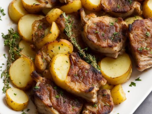 Rack of Lamb with New Potato, Onion & Thyme Gratin