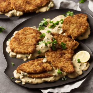 Rahmschnitzel (German Schnitzel in Creamy Mushroom Sauce)