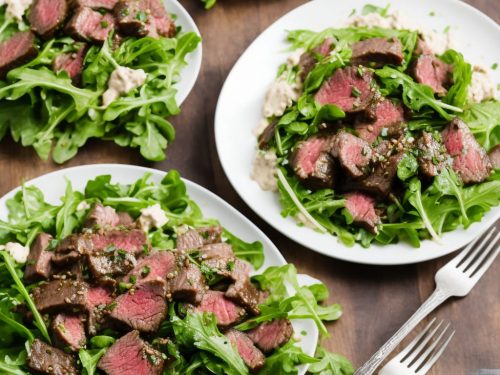 Rare Beef & Anchovy Salad with Rocket & Caesar Dressing