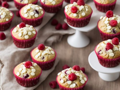Raspberry & white chocolate muffins