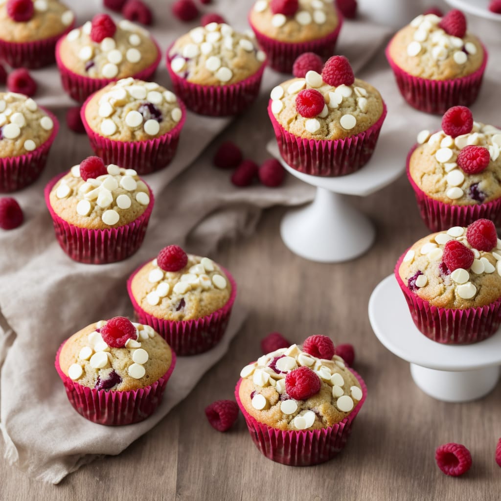 Raspberry & white chocolate muffins