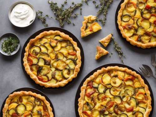 Ratatouille Tart with Flaky Cheddar & Thyme Pastry