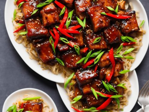 Red Braised Ginger Pork Belly with Pickled Chillies