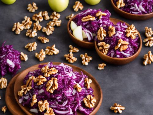 Red cabbage with Bramley apple & walnuts