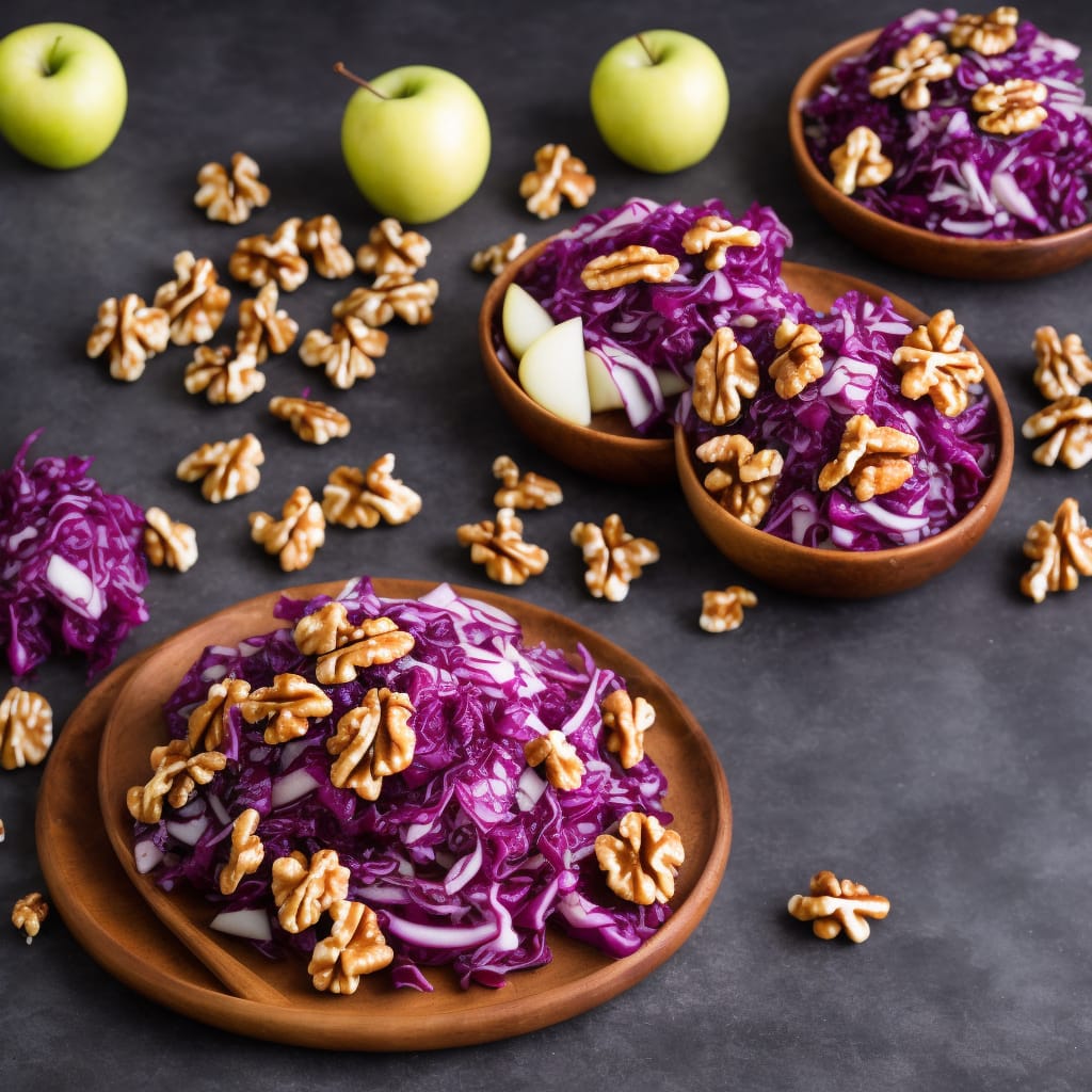 Red cabbage with Bramley apple & walnuts