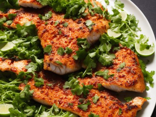 Red Spiced Fish with Green Salad
