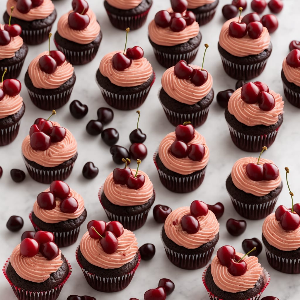 Red Velvet Choc-Cherry Cupcakes