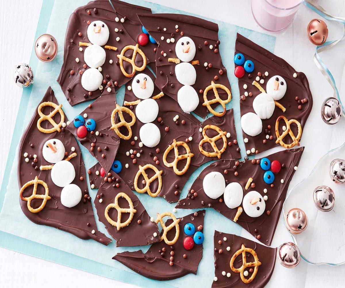 Reindeer & Snowman Chocolate Bark