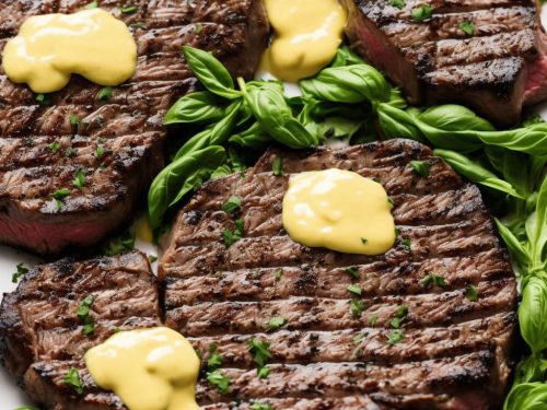 Rib-eye Steak with Basil Hollandaise