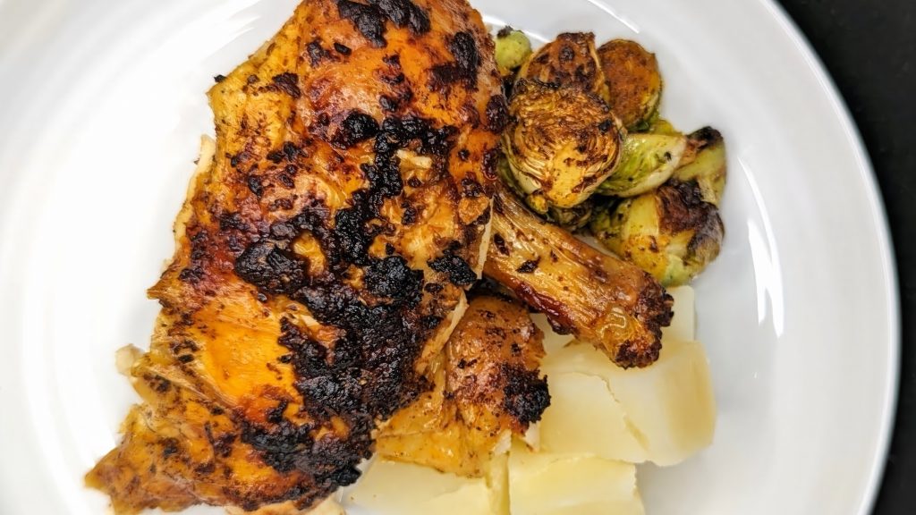 Roast Chicken & Roots with Lemon & Poppy Seed Sauce