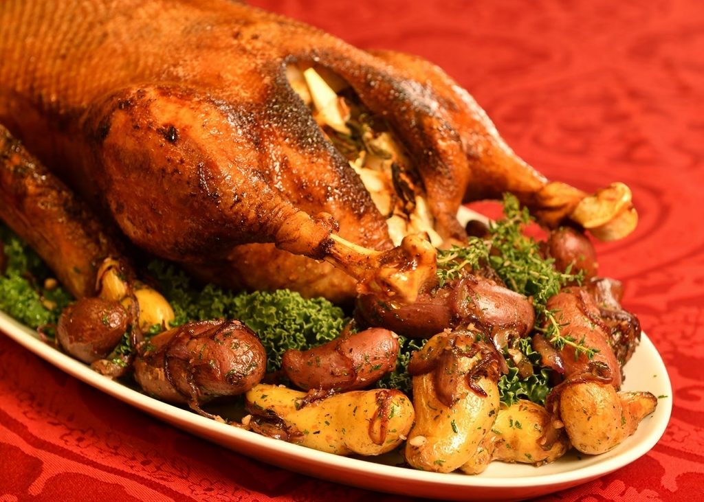 Roast Goose with Potato & Stuffing