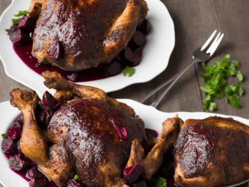Roast Grouse with Blackcurrant & Beetroot Sauce