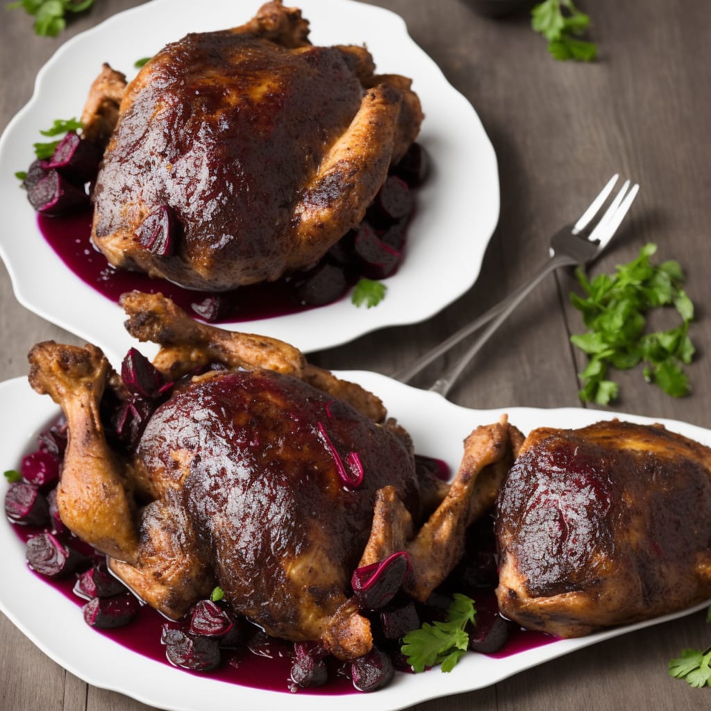 Roast Grouse with Blackcurrant & Beetroot Sauce