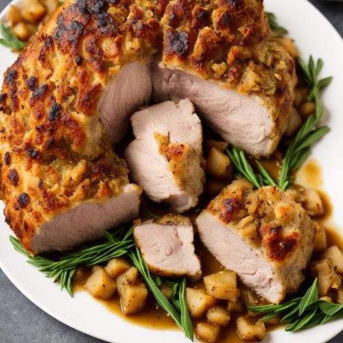 Roast Loin of Pork with Sage & Onion Stuffing & Gravy Recipe | Recipes.net