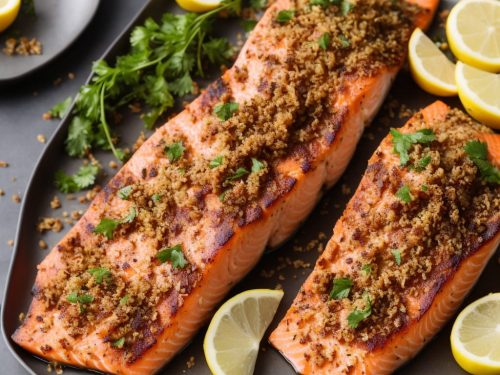 Roast Salmon with Spiced Coconut Crumbs