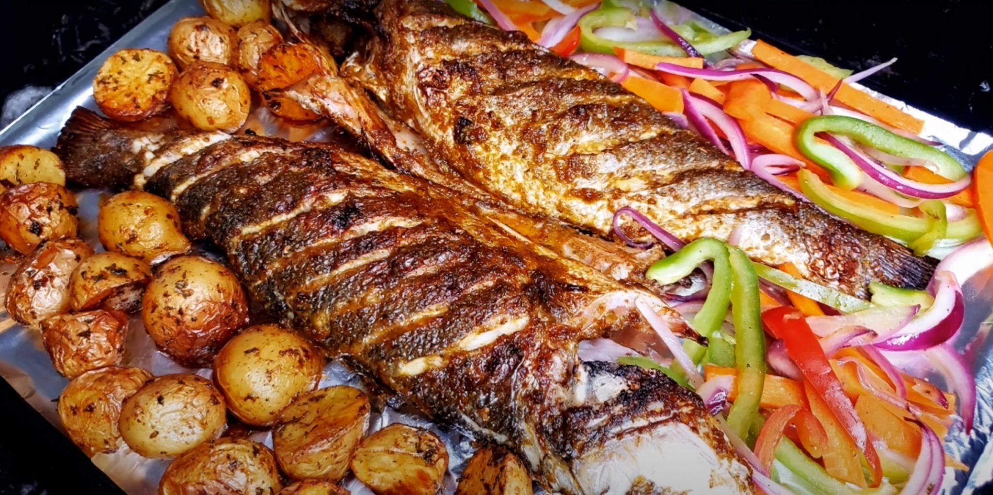 Roast Sea Bass & Vegetable Traybake Recipe