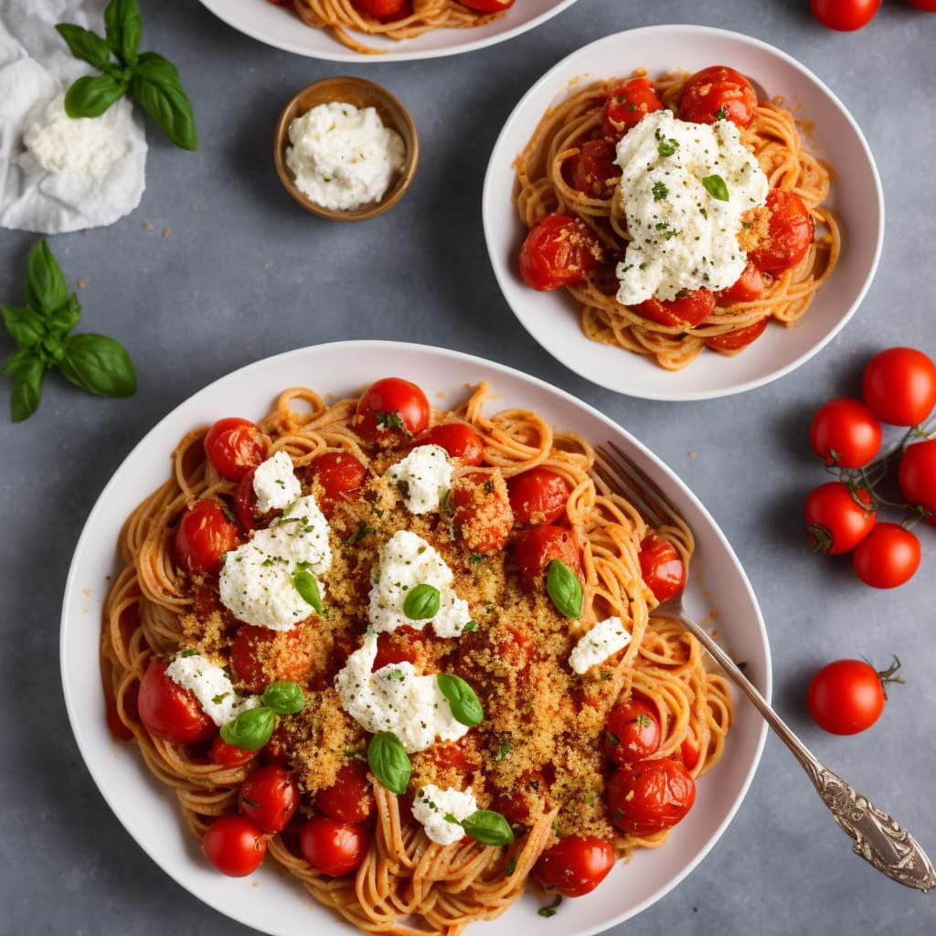 Roast Tomato Pasta with Breadcrumbs & Ricotta