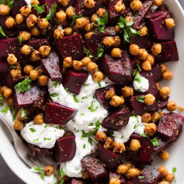 Roasted Beetroot with Za'atar, Chickpeas & Harissa Yogurt Recipe
