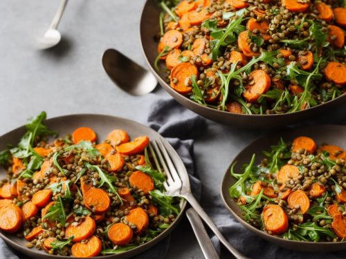Roasted Carrot, Rocket & Lentil Salad