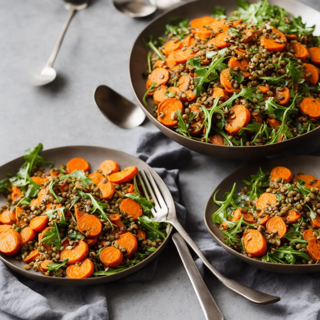 Roasted Carrot, Rocket & Lentil Salad