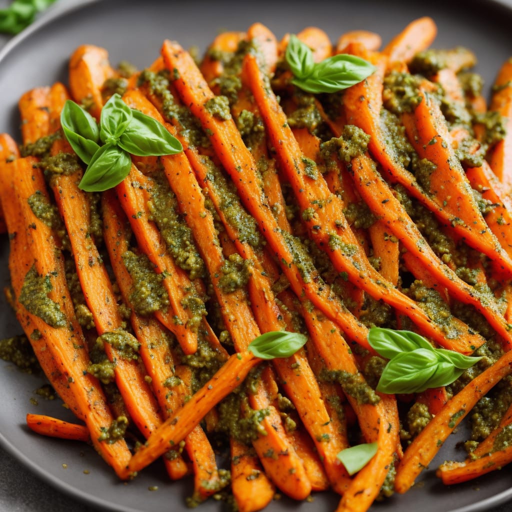 Roasted Carrots with Basil Pesto