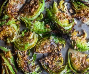 Roasted Hispi Cabbage with Garlic & Chilli Crumb