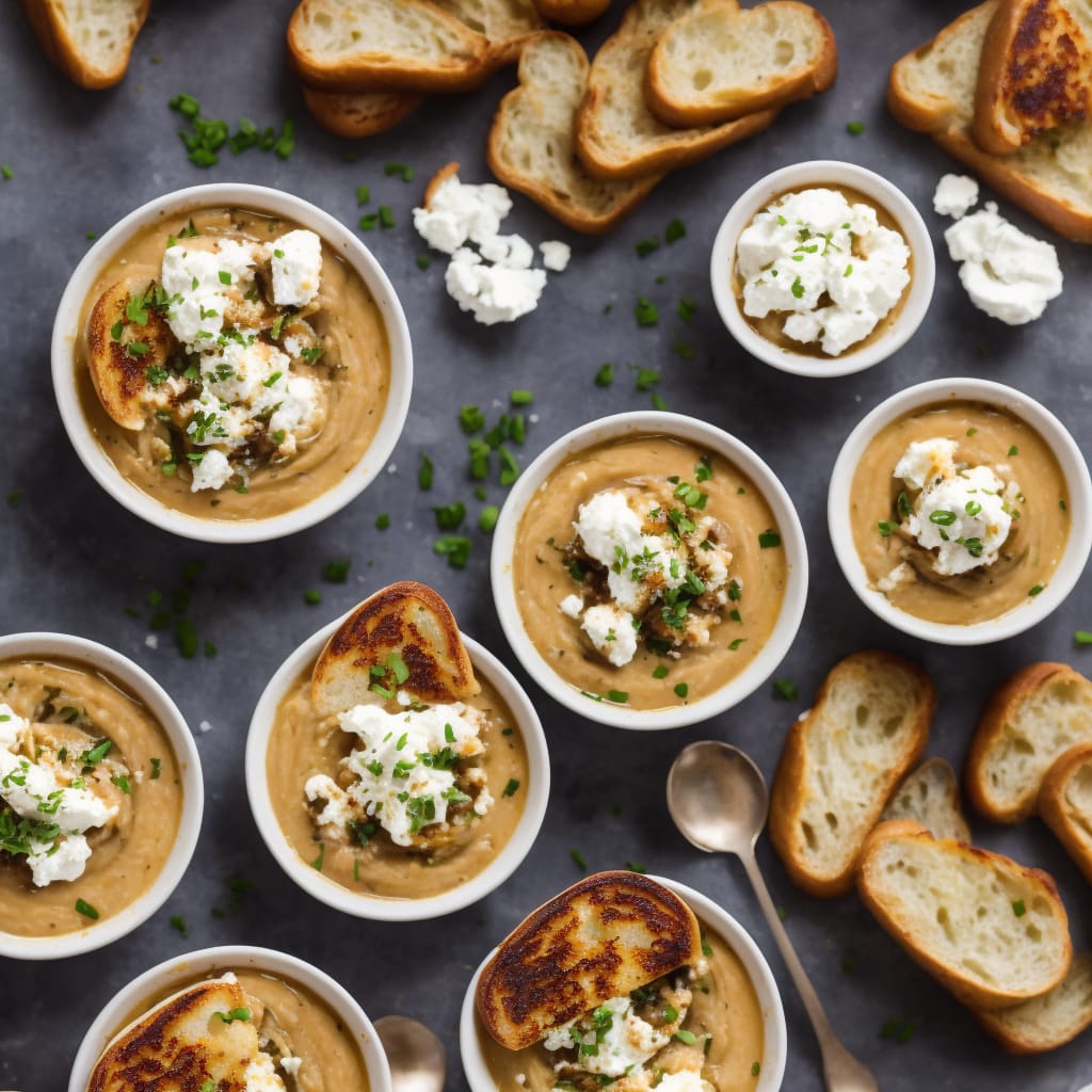 Roasted Onion Soup with Goat's Cheese Toasts