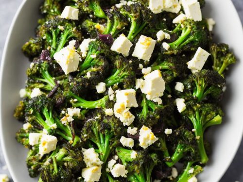 Roasted Purple Sprouting Broccoli with Feta & Preserved Lemon
