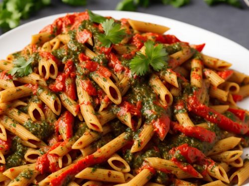 Roasted Red Pepper & Parsley Pesto with Penne