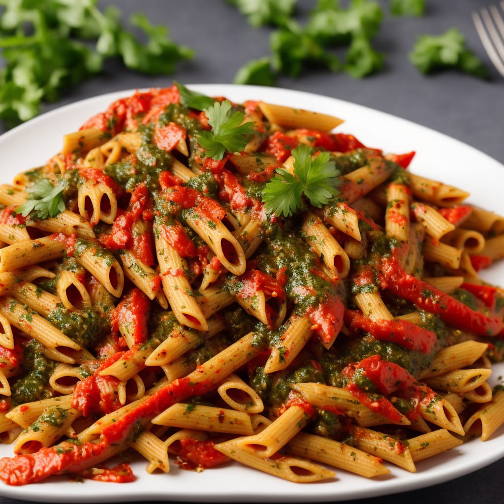 Roasted Red Pepper & Parsley Pesto with Penne