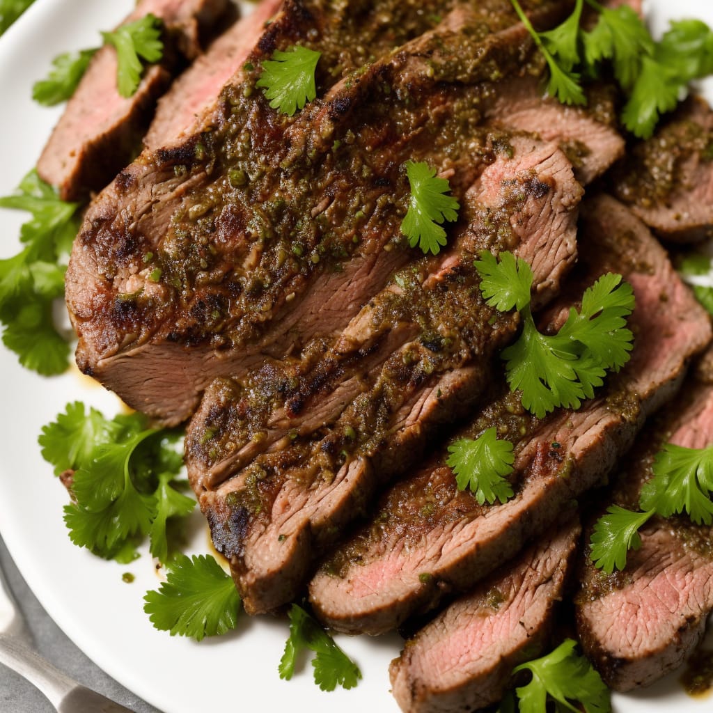 Roasted Sirloin of Beef with Salsa Verde