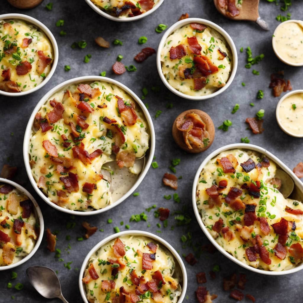 Roasted Sprout Gratin with Bacon-Cheese Sauce