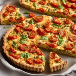 Roasted Tomato Basil Parmesan Quiche
