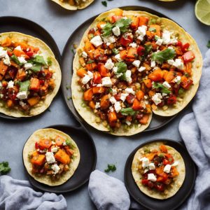 Roasted Vegetable & Feta Tostada