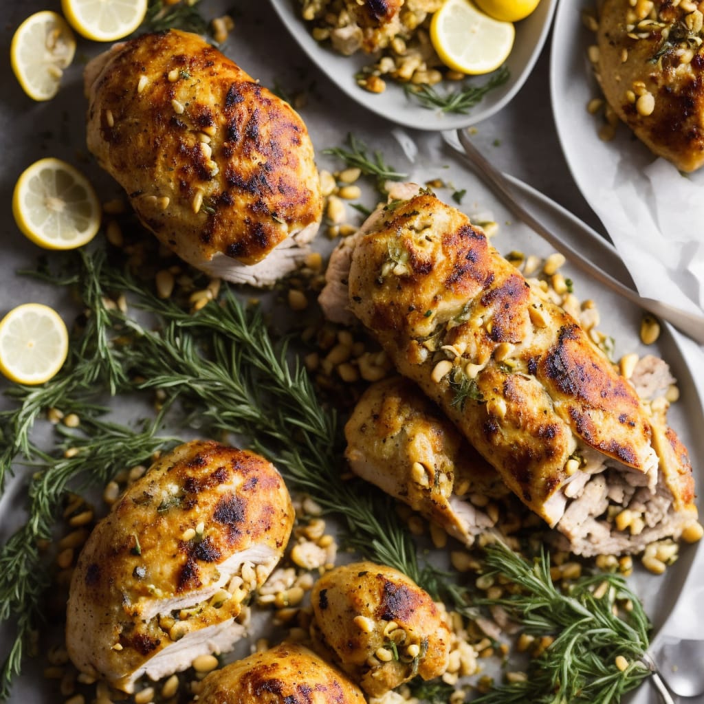 Rolled Turkey Breast with Herby Lemon & Pine Nut Stuffing