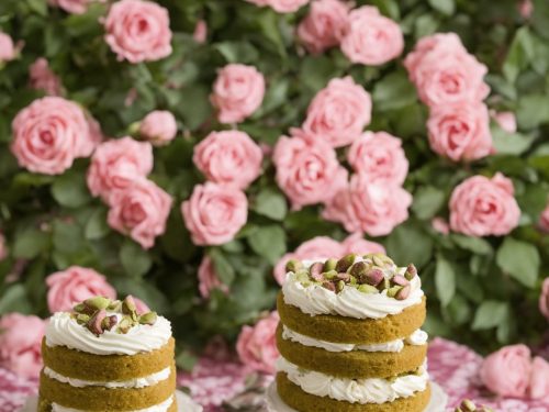 Rose & pistachio cacen ffenest (‘window cake’)