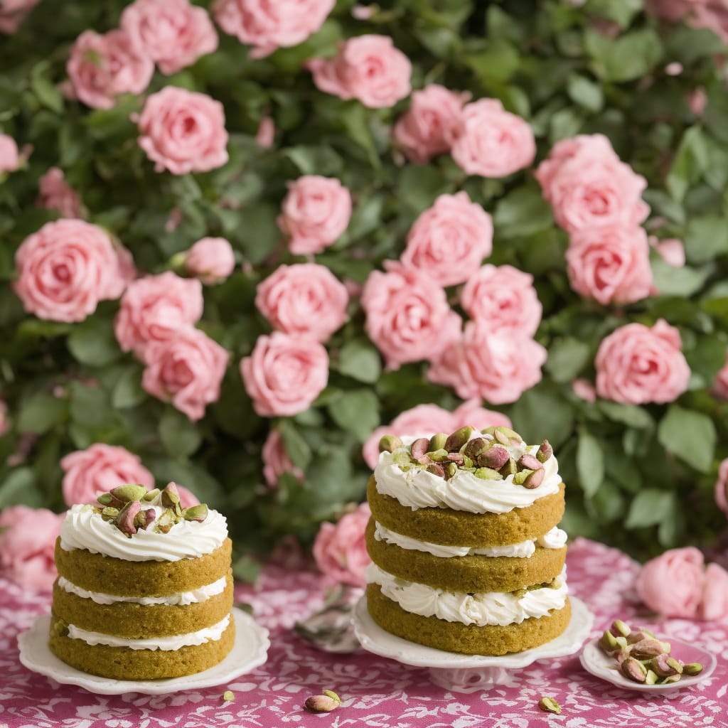 Rose & pistachio cacen ffenest (‘window cake’)