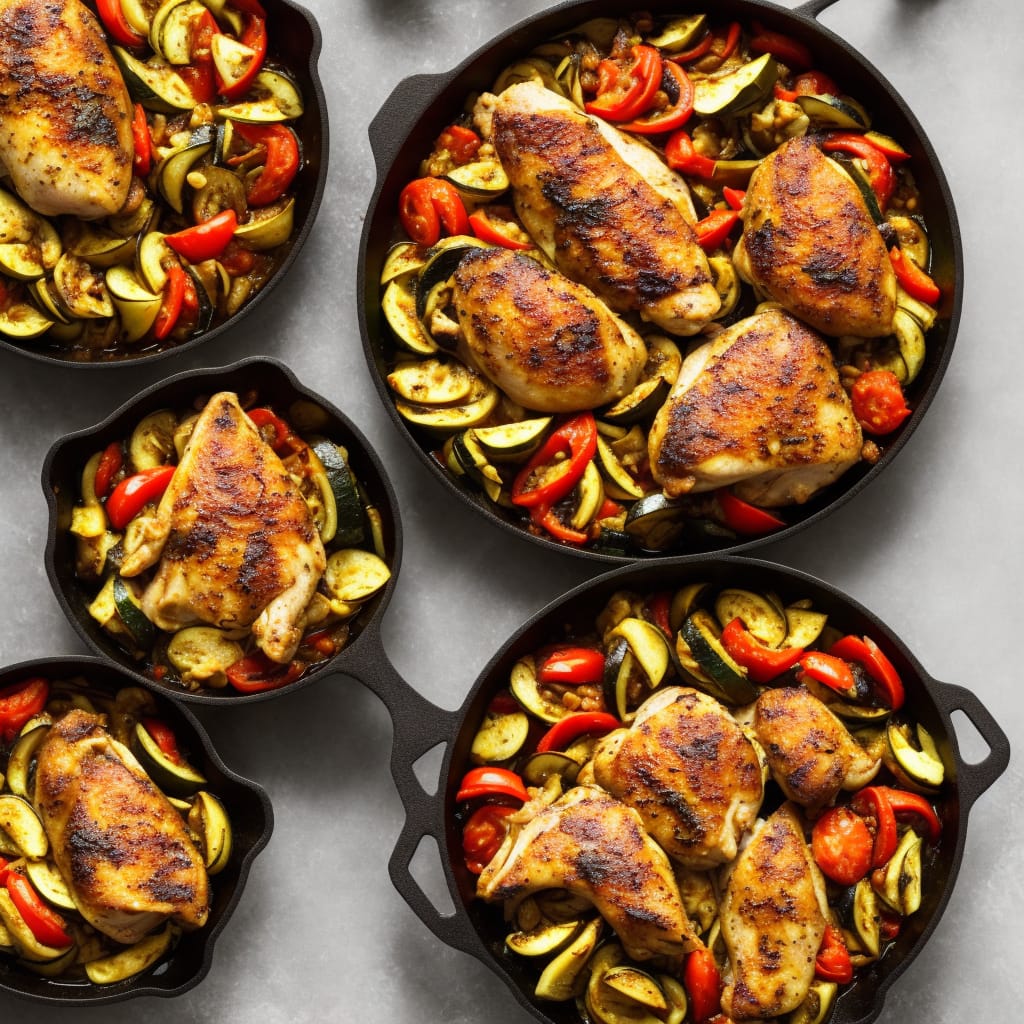 Rosemary Chicken with Oven-Roasted Ratatouille