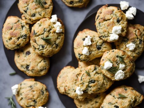 Rosemary & Olive Drop Scones with Goat's Cheese