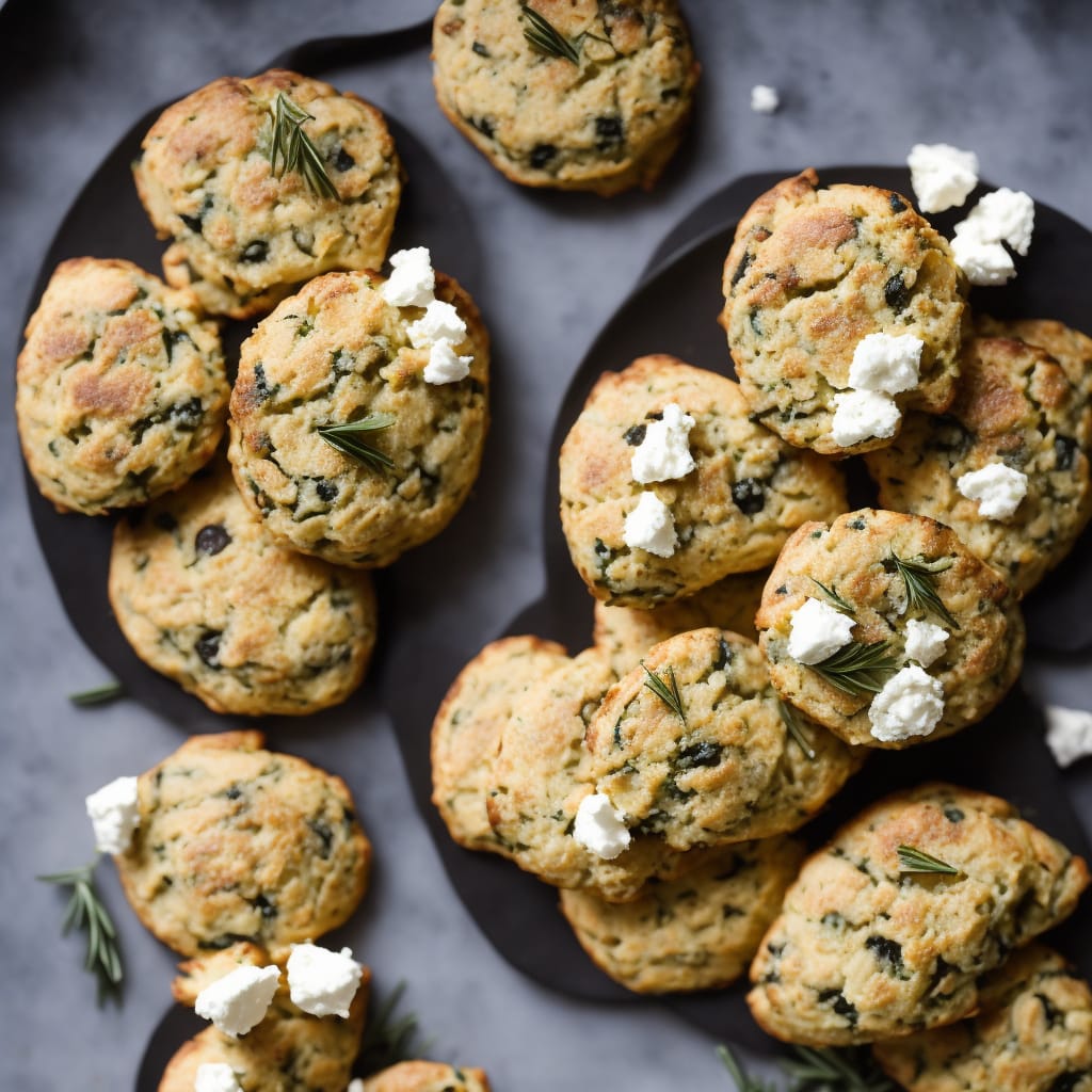 Rosemary & Olive Drop Scones with Goat's Cheese